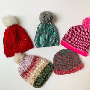 Girls Winter Hat Bundle of 5 Hats Oshkosh Old Navy Gap